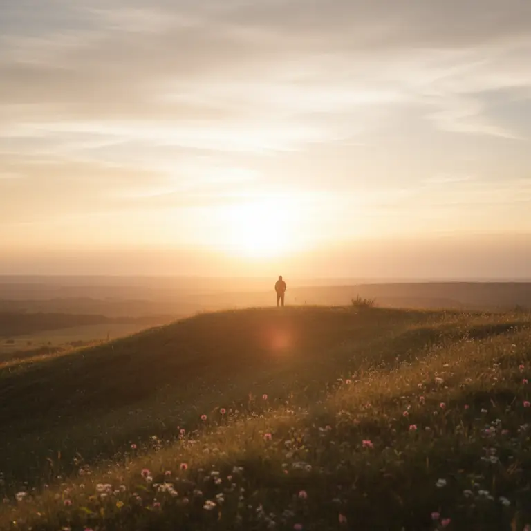 Une personne regardant un horizon lumineux, symbolisant la redécouverte de la motivation intérieure.